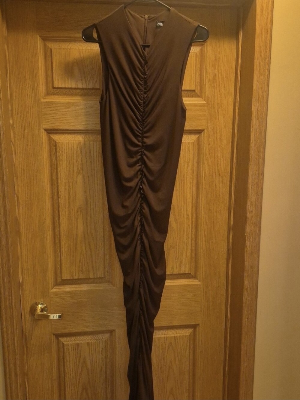 Zara Draped/Ruched Maxi Dress Size S